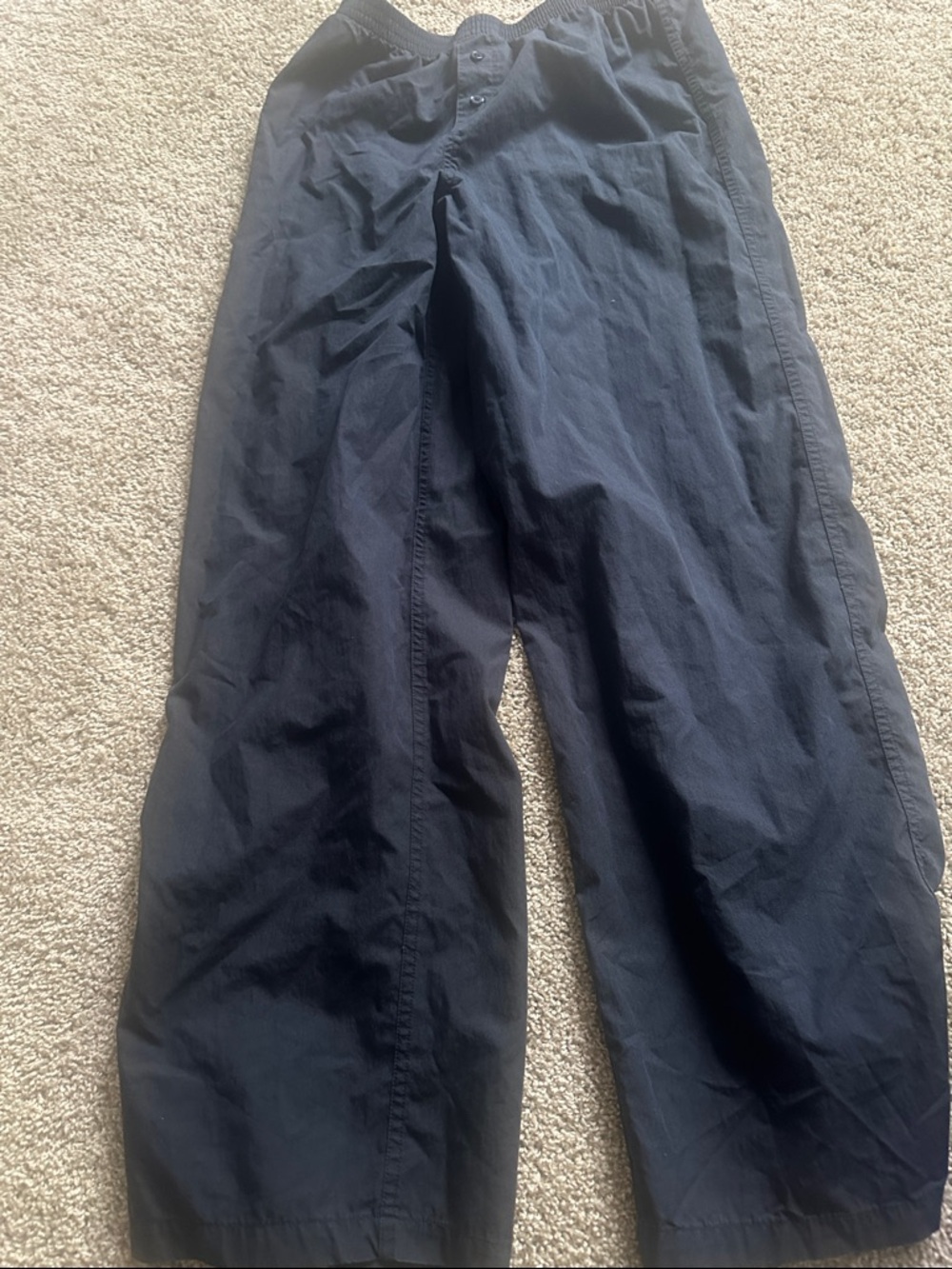 Aritzia Wide-Leg navy blue Cotton Trousers